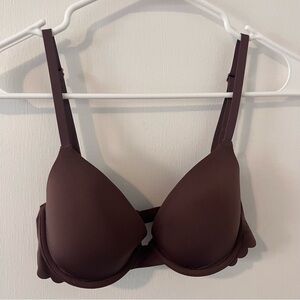 Aerie Real Me Full Coverage Brown Bra Scalloped Edge Stars Size 34B